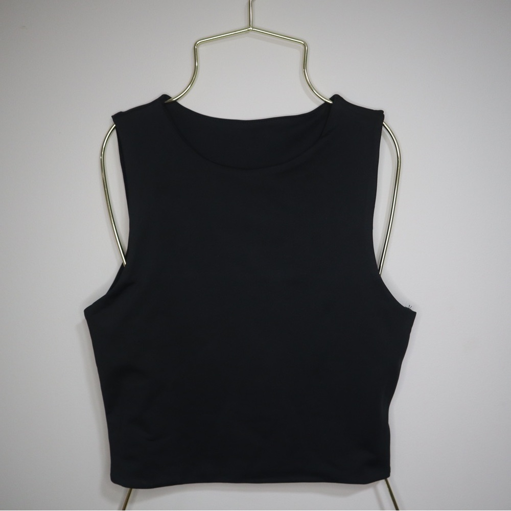Black crop top - double layered